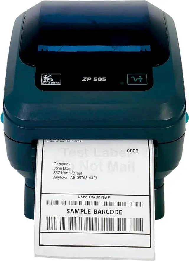 Alt view image 7 of 7 - Ze bra ZP505 Portable Direct Thermal Label Printer Dispenser USB Serial Parallel ZP505-0503-0025, Bundle with Power Cord