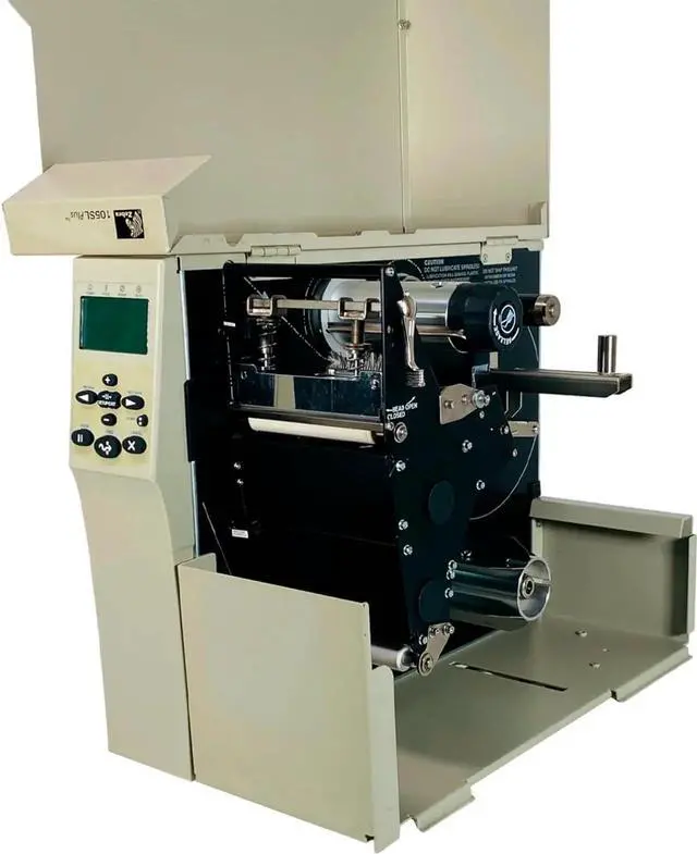 Alt view image 6 of 6 - Ze bra 105SL Plus Thermal Transfer Label Printer Peeler Rewinder LAN USB Serial 102-801-00250-05, Bundle with Power Cable