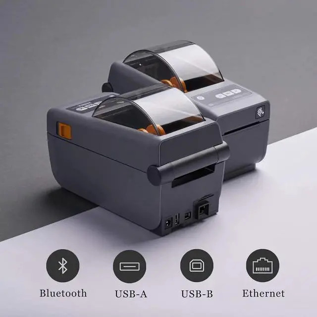 Alt view image 2 of 5 - Ze bra ZD410 Direct Thermal Only Desktop Printer - Ethernet, Bluetooth, USB and USB Host Connectivity, 2" Print Width, 203 DPI, 6 IPS, Monochrome Bar code Label Printer - ZD41022-D01E00EZ