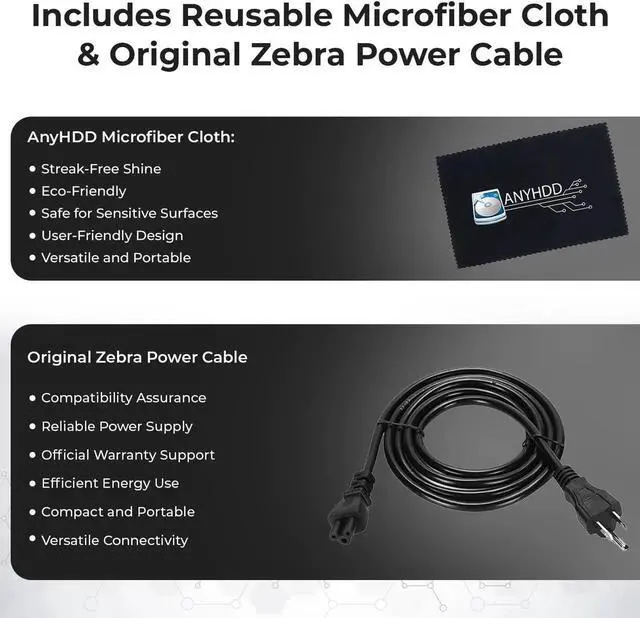 Alt view image 2 of 7 - Ze bra GK420D Direct Thermal Label & Bar code Printer Bundle - 1 Year Warranty - Ethernet Connectivity Printer with 24V AC Adapter + 4x6 Label Roll + USB 2.0 Cable + Microfiber Cloth