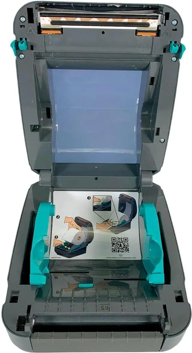 Alt view image 6 of 7 - Ze bra GK420d Direct Thermal Bar code Printer USB LAN GK42-200210-000 with Adapter