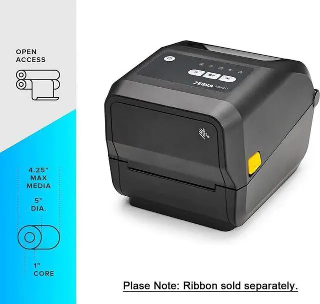 Alt view image 5 of 5 - Ze bra ZD420T Thermal Transfer and Direct Thermal Desktop Printer - ZD420 300dpi - USB, USB Host Connectivity, 4-Inch Print Width, Monochrome Label Receipt Print - ZD42043 JTTANDS