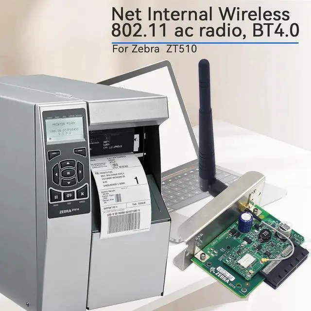 Alt view image 3 of 6 - P1083320-037A Ze branet Wireless Card 802.11ac for Ze bra ZT510 Thermal Bar code Printer 203dpi 300dpi Wireless Card USA and Canada