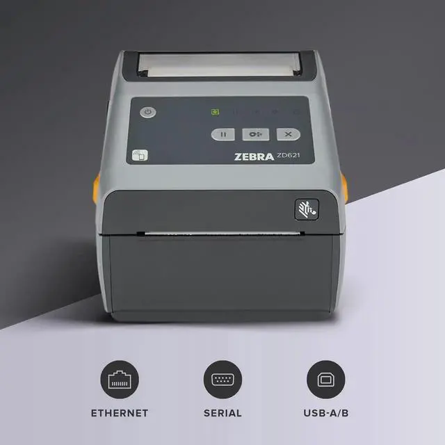 Alt view image 2 of 7 - Ze,bra ZD621 Direct Thermal Printer 300dpi 4 in Serial Ethernet ZD6A043-D01F00EZ