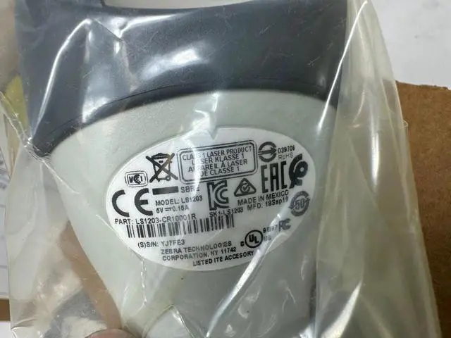 Alt view image 5 of 7 - Ze,bra Motor,ola Sym,bol LS1203-CR10001R Bar,code LASER Scan,ner w USB Cable