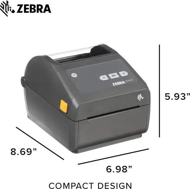 Alt view image 7 of 7 - Ze bra ZD420d Direct Thermal Desktop Printer 203 dpi Print Width 4 in USB Ethernet ZD42042-D01E00EZ