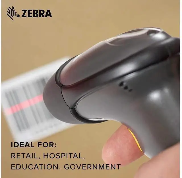 Alt view image 3 of 7 - Ze,bra LS2208 Series Corded Handheld Standard Range Laser Scan,ner Kit with Stand