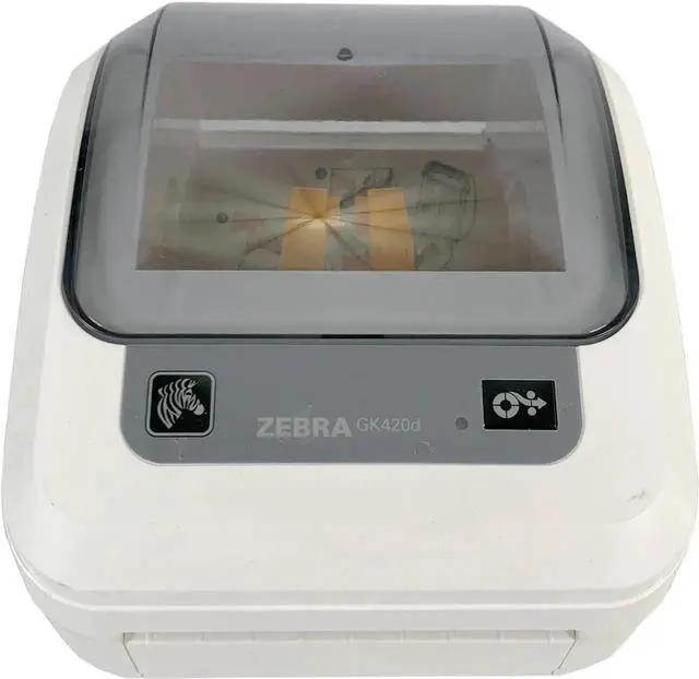 Alt view image 7 of 7 - Ze bra GK420d Direct Thermal Bar code Printer USB Ethernet GK4H-202210-000 White, Bundle with AC Adapter