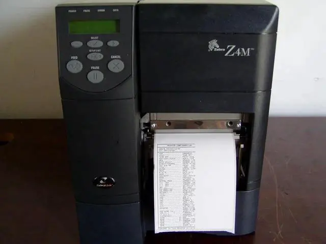 Alt view image 6 of 7 - Ze bra Z4M Printer Z4M00-0001-0000 W/Test Print
