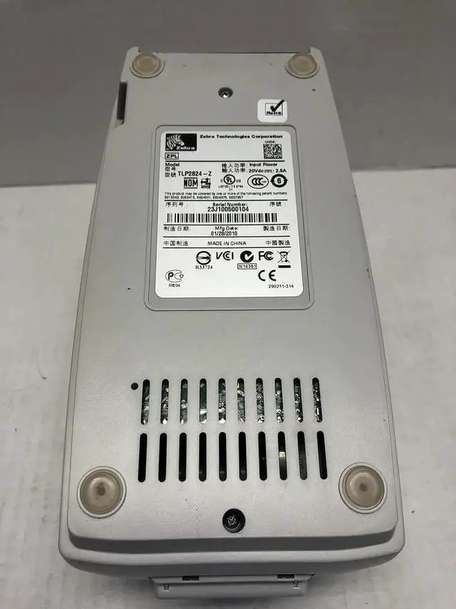 Alt view image 4 of 7 - Ze bra #S6C TLP 2824-Z USB Serial Printer W/Adapter, USB, Power Cables