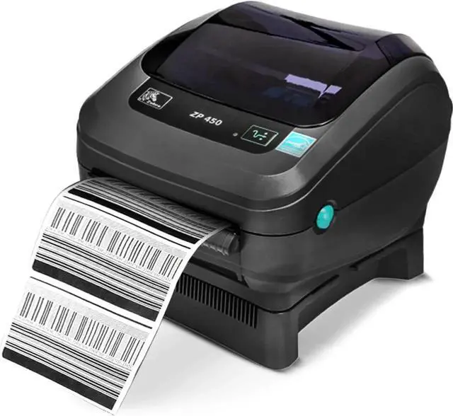 Alt view image 2 of 6 - Ze bra ZP450 (ZP 450) Thermal Bar code Label Printer - 1 Year Warranty, USB, Serial, and Parallel Connectivity 203 DPI Resolution with Power Cord + USB 2.0 Cable + Microfiber Cloth