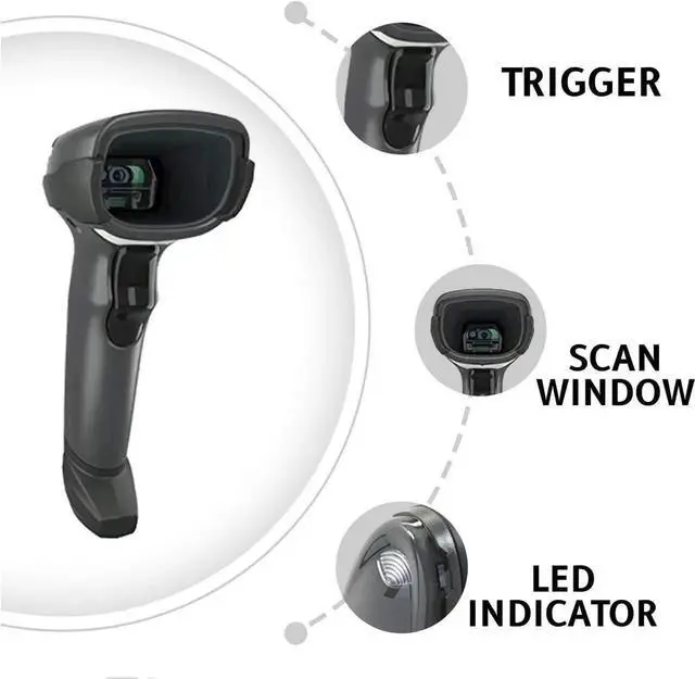 Alt view image 6 of 7 - Ze bra DS4608-SR Standard Range 1D 2D Handheld Bar code Scan ner QR Wired USB Imager Black Corded Screen Code Reader for POS System