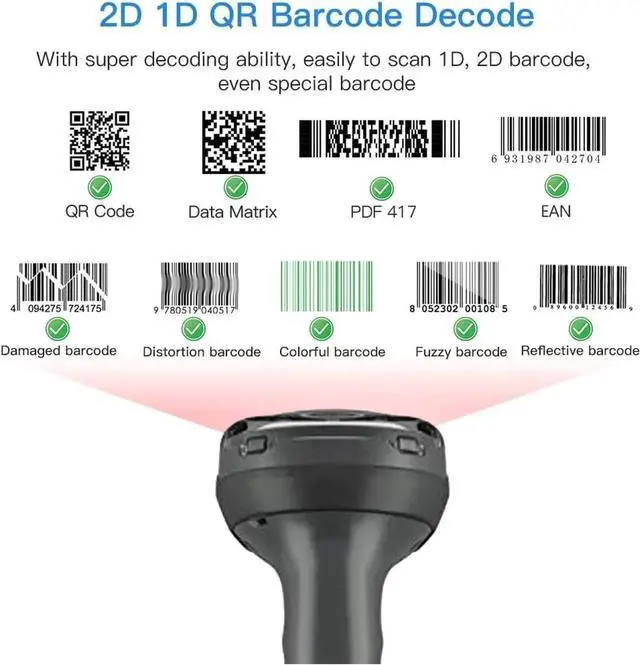 Alt view image 2 of 7 - Ze bra DS4608-SR Standard Range 1D 2D Handheld Bar code Scan ner QR Wired USB Imager Black Corded Screen Code Reader for POS System