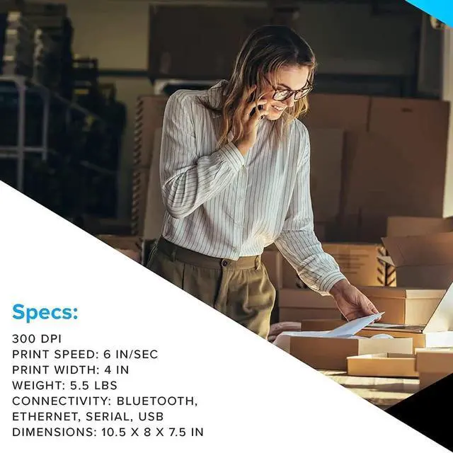 Alt view image 3 of 6 - Ze bra ZD621 300dpi Thermal Transfer Desktop Printer, Print Width 4 inch, 6 IPS - Serial, USB, Ethernet, Bluetooth Connectivity ZD621t