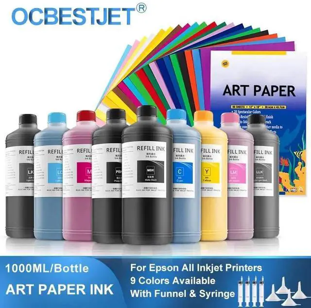 Main image of 1000ML Art Paper Pigment Ink Artpaper Ink For Epson T50 P50 L1300 1390 L800 L1800 DX5 DX6 DX7 TX800 XP600 All Inkjet Printers