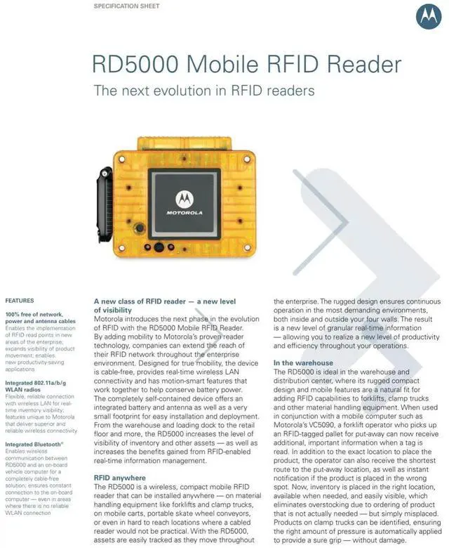 Alt view image 4 of 7 - Motor,ola RFID Reader RD5045-20511010-US / RF1224-FL401000-US - NOB