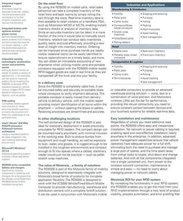 Alt view image 3 of 7 - Motor,ola RFID Reader RD5045-20511010-US / RF1224-FL401000-US - NOB