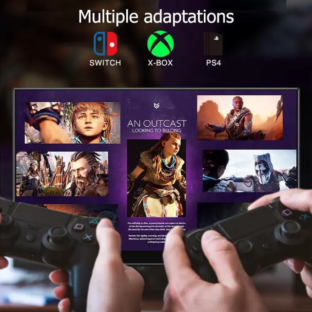 Alt view image 5 of 7 - 15.6inch 4K Portable Monitor UHD Touchscreen LED Full-featured USB Type-C HDMI2.0 Eye Care 550 Brightness with Speakers Holder