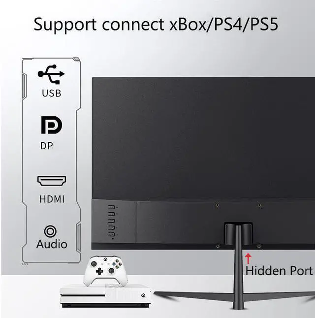 Alt view image 6 of 7 - 24 Inch 2K Monitor 75Hz Desktop PC IPS Panel 100%sRGB 8bit Hi-FRC 2560*1440 VESA 100*100 HDMI/DP Professional Color Display