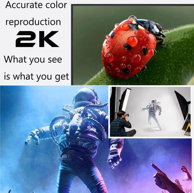Alt view image 2 of 7 - 24 Inch 2K Monitor 75Hz Desktop PC IPS Panel 100%sRGB 8bit Hi-FRC 2560*1440 VESA 100*100 HDMI/DP Professional Color Display