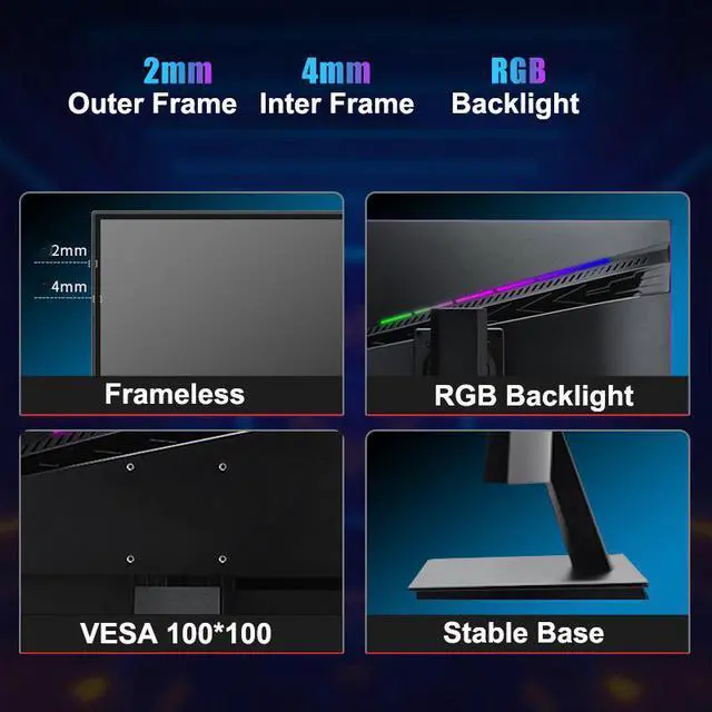 Alt view image 7 of 7 - 25inch Computer Monitor 360Hz Monitor PC Adaptive-Sync 1080P Support 144Hz IPS VESA 100*100 1ms Response Frameless HDMI USB