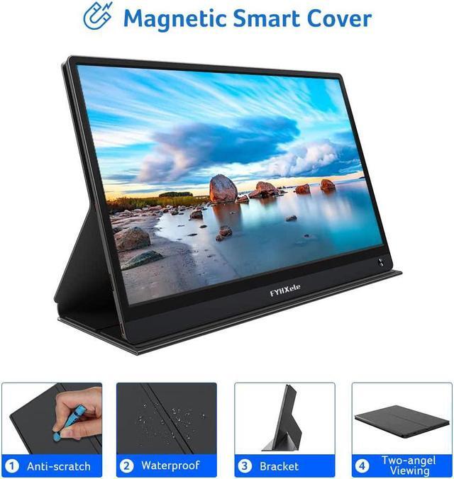 Alt view image 5 of 7 - Portable Monitor Travel Screen Second 15.6 Inch FHD 1080P IPS External Monitor for Laptop with Dual Type-C Mini HDMI with Smart Cover & Dual Speakers, Plug & Play for PC Phone