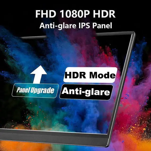 Alt view image 3 of 7 - FYHXELE 15.6 Inch Portable Monitor 1080P HDR IPS Panel USBC HDMI Ultra-light External Second Monitor Stand Built-in Speaker for PS4 PC