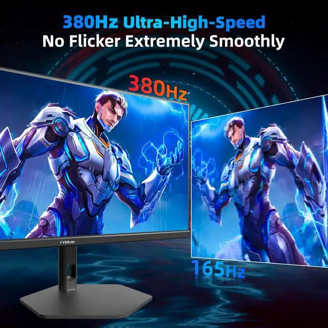 Alt view image 2 of 6 - 27 inch Gaming Monitor 380Hz, FHD 1080P Fast IPS 0.5ms, Frameless Computer Monitor, HDR Height/Pivot/Swivel/Tilt Adjustable Vertical Monitor, Support FreeSync, VESA, DP*2, HDMI*2