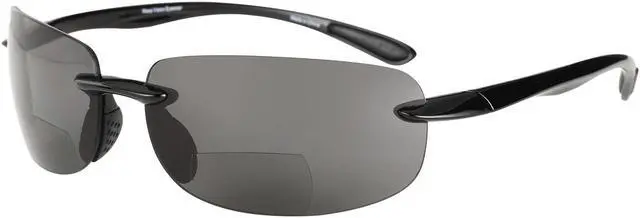Alt view image 3 of 5 - The Influencer Polarized Bifocal Reading Sunglasses Black Smoke 3.0