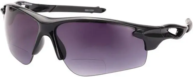 Alt view image 3 of 5 - "The Athlete" Polarized Lightweight Sport Wrap Bifocal Reading Sunglasses for Men and Women +1.75 Black