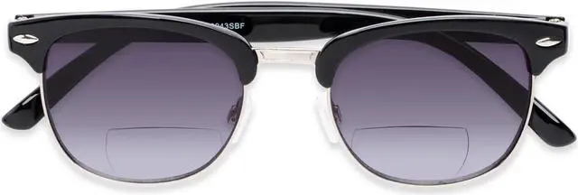 Alt view image 2 of 5 - "The Executive" 3 Pair of Classic Semi-Rimless Bifocal Reading Sunglasses +3.00 Black