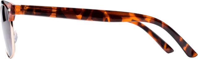 Alt view image 5 of 6 - "The Executive" Classic Semi-Rimless Bifocal Reading Sunglasses for Men and Women - Hard Carrying Case Included +1.50 Tortoise