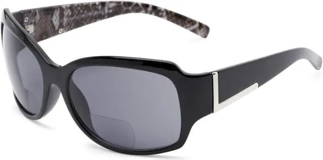 Alt view image 2 of 5 - "The Fashionista" Women's Designer Bifocal Sunglasses +1.75 Black