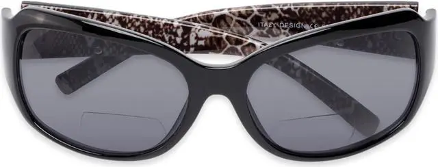 Alt view image 3 of 5 - "The Fashionista" Women's Designer Bifocal Sunglasses +1.75 Black