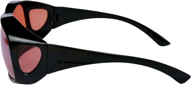 Alt view image 3 of 3 - Extra Large Sunglasses that Fit Over Prescription Glasses Featuring (HD) Blue Blocker Lenses for Men and Women Gloss Black