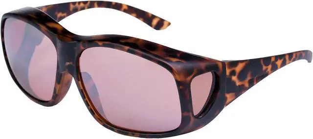 Alt view image 2 of 3 - Extra Large Sunglasses that Fit Over Prescription Glasses Featuring (HD) Blue Blocker Lenses for Men and Women Tortoise