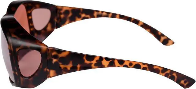 Alt view image 3 of 3 - Extra Large Sunglasses that Fit Over Prescription Glasses Featuring (HD) Blue Blocker Lenses for Men and Women Tortoise