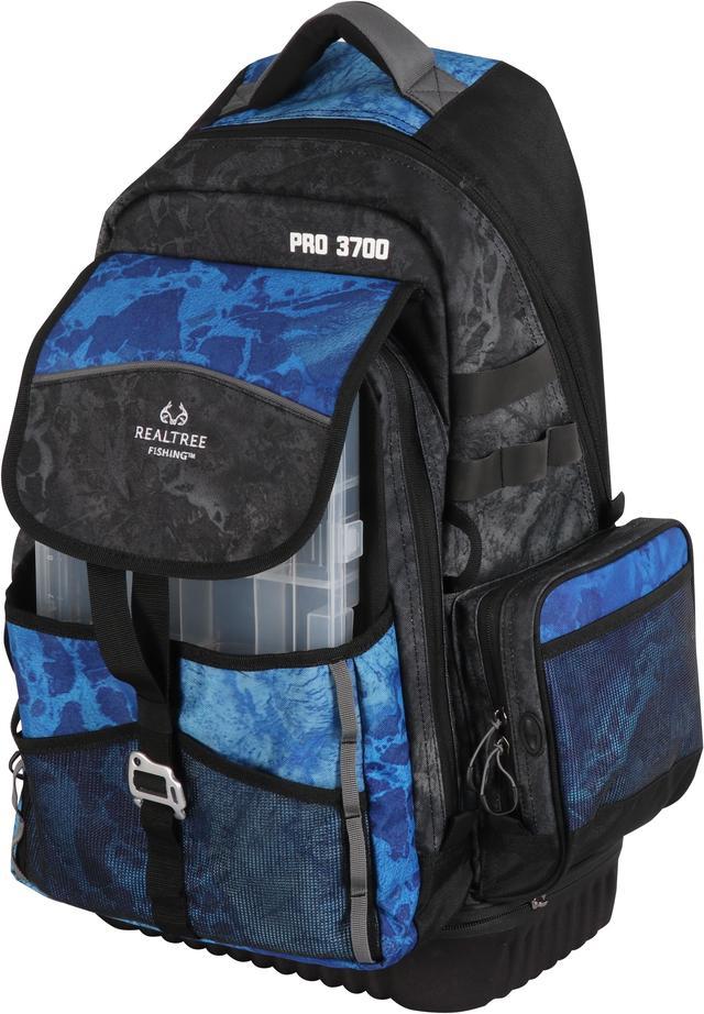 Realtree Adult Unisex Large Pro Fishing Tackle Backpack, Blue, 370