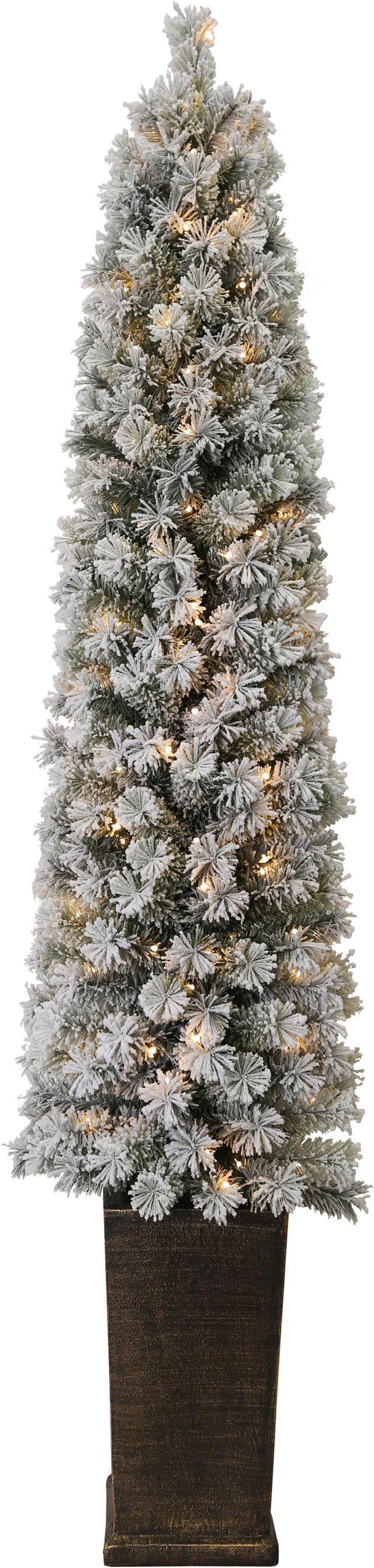 Holiday time pre lit deals flocked christmas tree