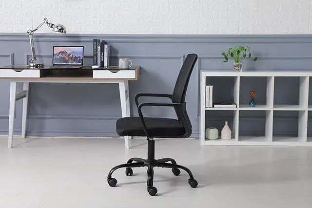 Alt view image 7 of 7 - QIGRIF furniture Store Mesh Office Chair Task Chair Swivel Height Adjustable Task Chair with Armrest Ergonomic Chair