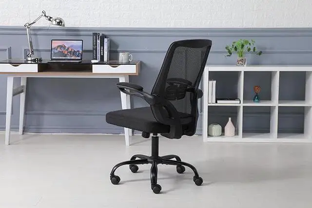Alt view image 7 of 7 - QIGRIF furniture Store Mesh Chair Home Office Chair High Back Mesh Computer Chair Adjustable Height Swivel Chair Ergonomic Office Chair for Office, Home, School Games Entertainment Office Rest (Black)