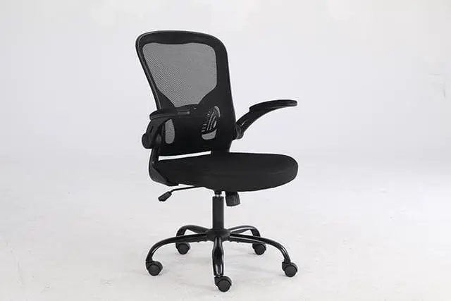 Alt view image 2 of 7 - QIGRIF furniture Store High Back Office Chair Ergonomic Desk Chair Flip Up Arms Mesh Computer Chair Height Adjustable Swivel Chair with Lumbar Support for Office, Home, School (Black)