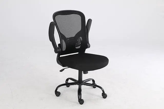 Alt view image 3 of 7 - QIGRIF furniture Store High Back Office Chair Ergonomic Desk Chair Flip Up Arms Mesh Computer Chair Height Adjustable Swivel Chair with Lumbar Support for Office, Home, School (Black)