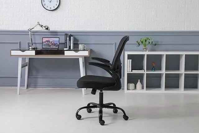 Alt view image 7 of 7 - QIGRIF furniture Store High Back Office Chair Ergonomic Desk Chair Flip Up Arms Mesh Computer Chair Height Adjustable Swivel Chair with Lumbar Support for Office, Home, School (Black)