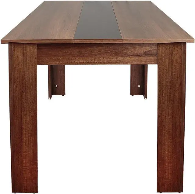 Alt view image 3 of 7 - QIGRIF furniture Store Modern Home Dining Table Office Desk, Modern Minimalist Style Writing Study Table, Size 55.1(L)*31.5(W)*29.5(H)    Dark Wood