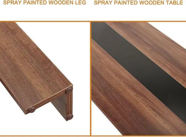 Alt view image 5 of 7 - QIGRIF furniture Store Modern Home Dining Table Office Desk, Modern Minimalist Style Writing Study Table, Size 55.1(L)*31.5(W)*29.5(H)    Dark Wood