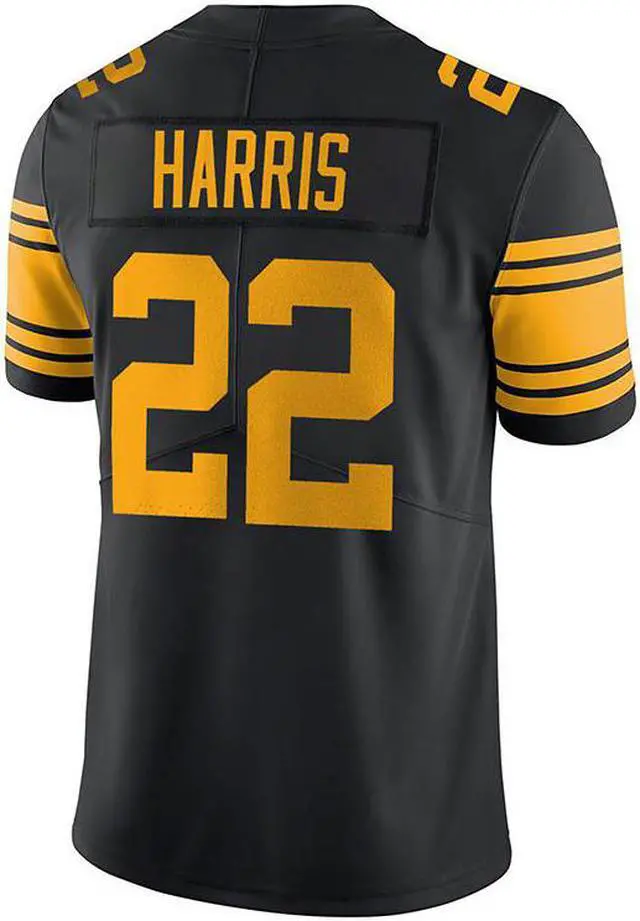 Alt view image 7 of 7 - Meitu Rugby League 2021-2022 Pittsburgh Steelers Smith Schuster Jersey No. 19 Top White Yellow Black