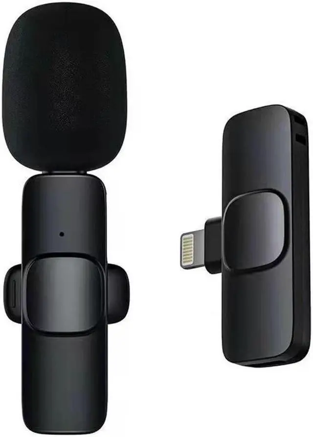 Main image of Plug-Play with 2 Clips Upgraded Lavalier Wireless Microphone for iPhone Youtubers,Facebook Live Stream,Vloggers,Interview,Auto-syncs Clip-on iPhone Lapel Mic for PC (NO APP Needed)