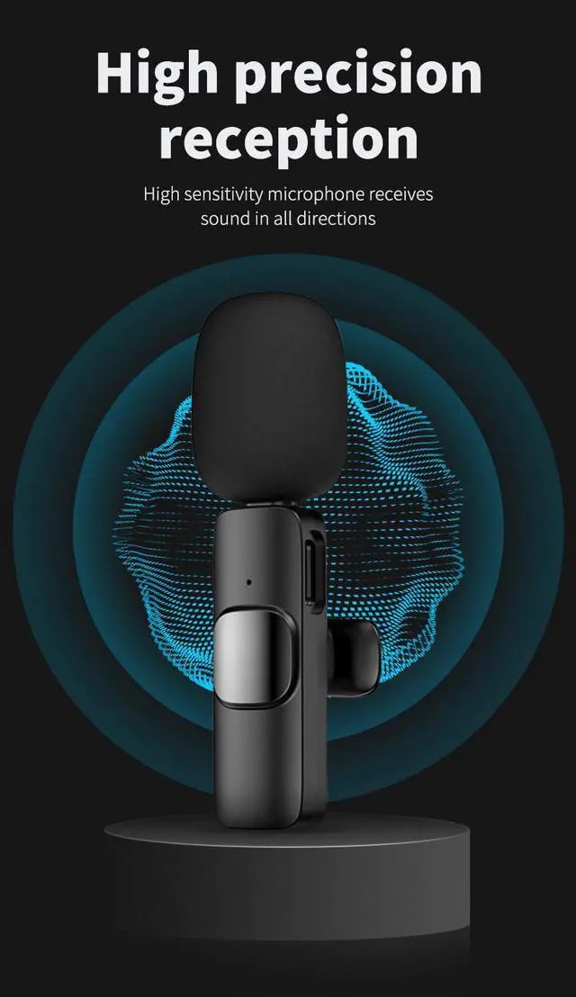Alt view image 6 of 7 - Plug-Play with 2 Clips Upgraded Lavalier Wireless Microphone for iPhone Youtubers,Facebook Live Stream,Vloggers,Interview,Auto-syncs Clip-on iPhone Lapel Mic for PC (NO APP Needed)