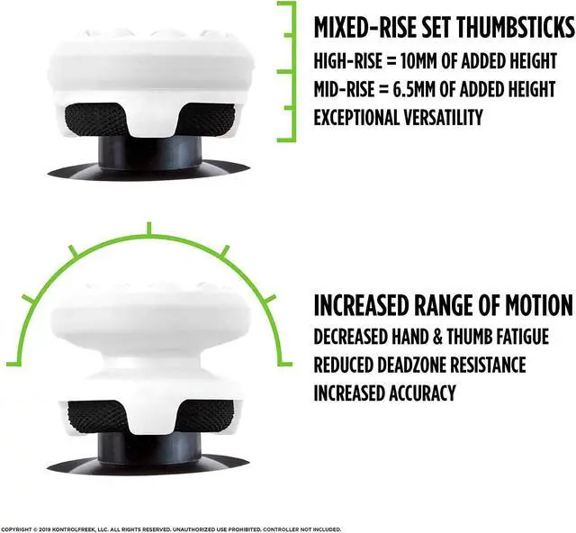 Alt view image 2 of 6 - KontrolFreek FPS Freek Galaxy White for PS4 and PS5 | Performance Thumbsticks | 1 High-Rise, 1 Mid-Rise | white